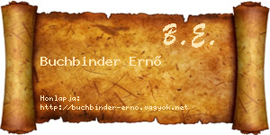 Buchbinder Ernő névjegykártya